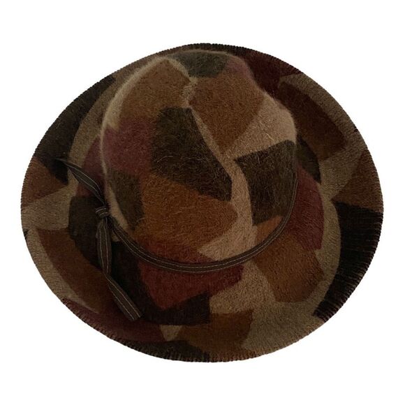 Albertus Swanepoel Brown Camo Pattern Rabbit Hair Blend Fuzzy Floppy Bucket Hat - Picture 2 of 8